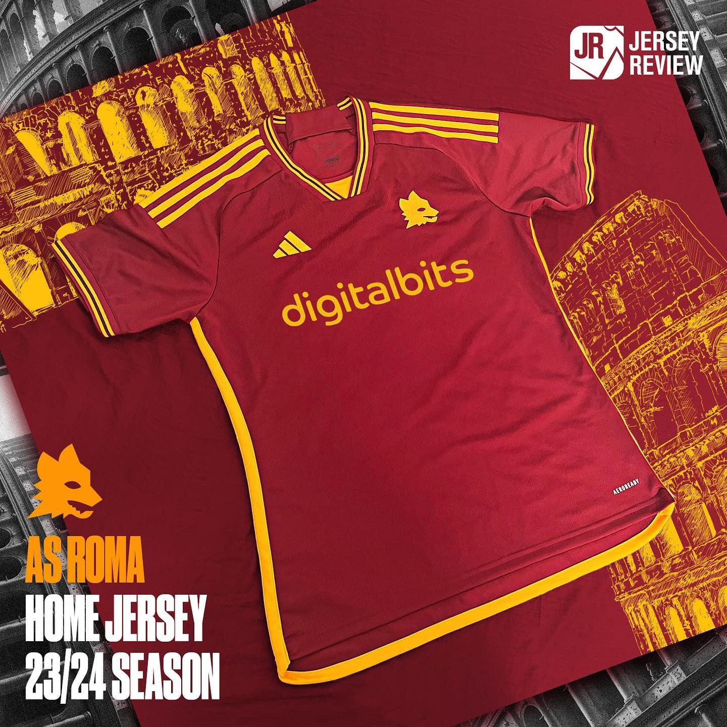 Maillot AS ROMA PRIMERA EQUIPACIÓN 23/24