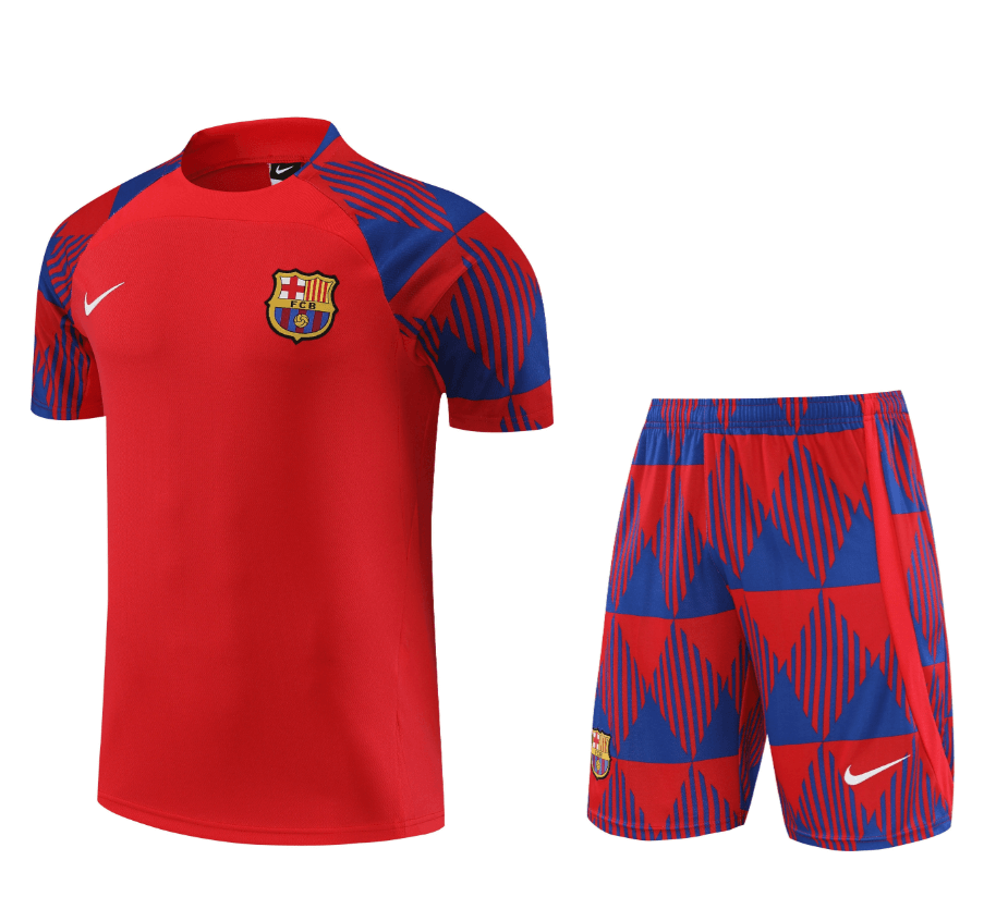 Maillot FC B-arcelona Pre-Match 23/24 Rouge + Pantalon