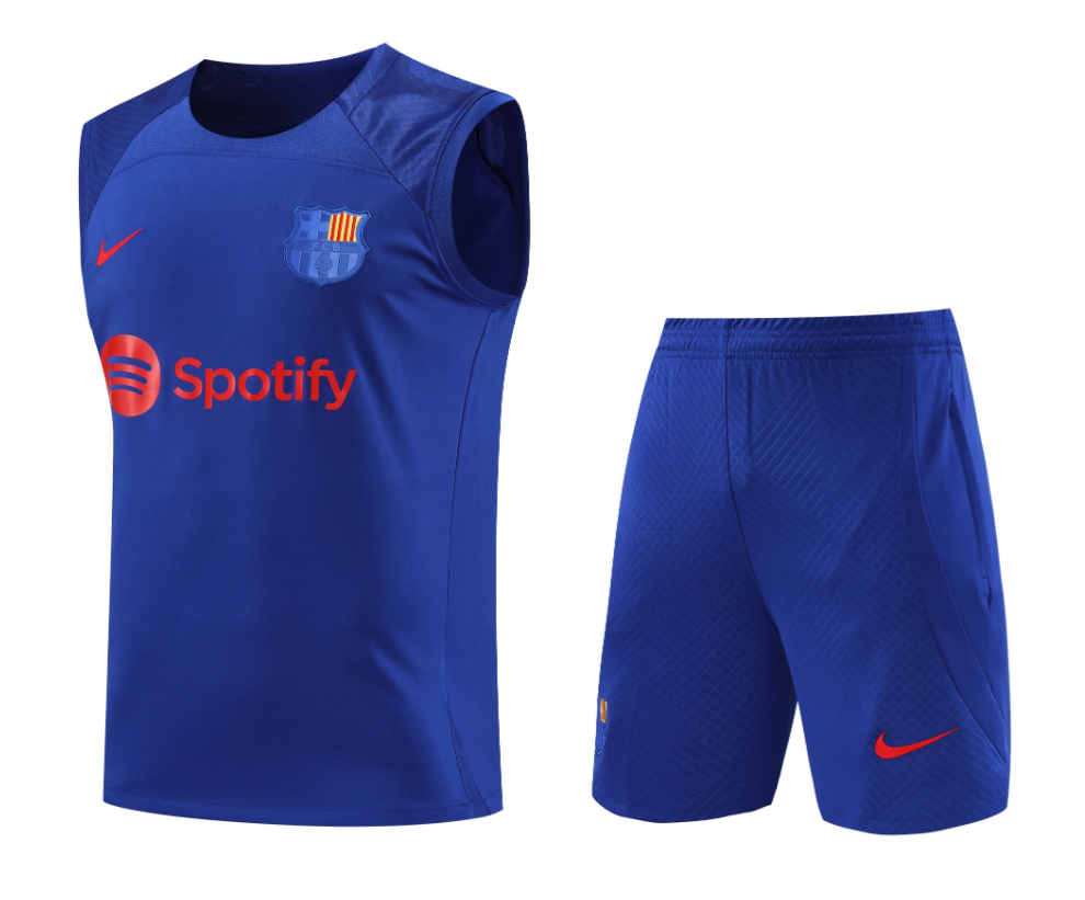 Maillot Sans Manche B-arcelona Pre-Match 23/24 Bleu + Pantalon