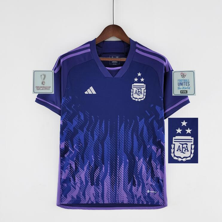 Maillot Argentina Extérieur Mundial Qatar 2022 3 estrellas