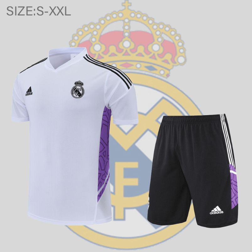 Maillot De Entrenamiento Europeo Del Real M adrid 22/23 Blanc Púrpura