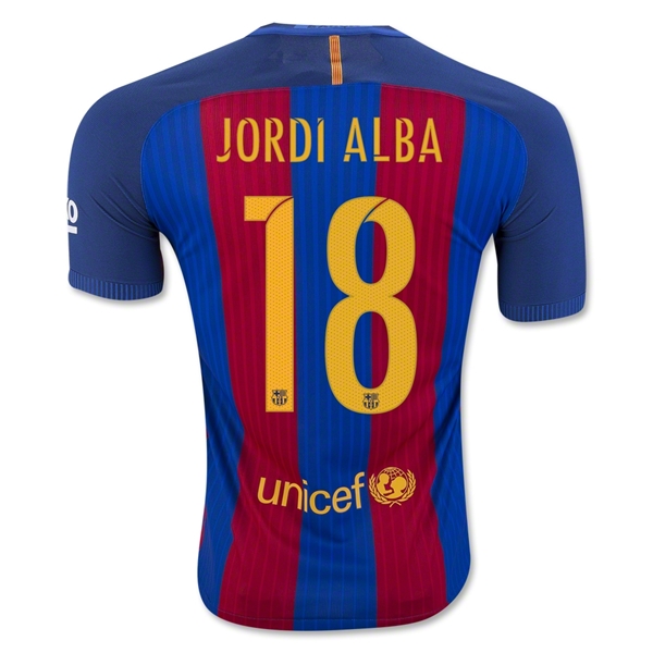 Maillot B-arcelona 16/17 JORDI ALBA Authentic PRIMERA EQUIPACIÓN